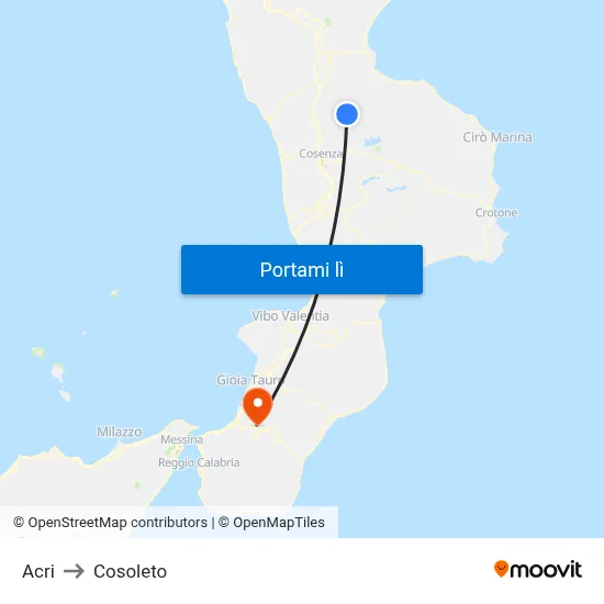Acri to Cosoleto map
