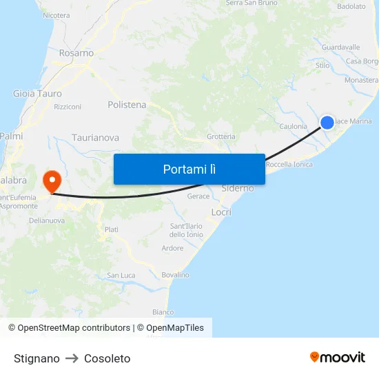 Stignano to Cosoleto map