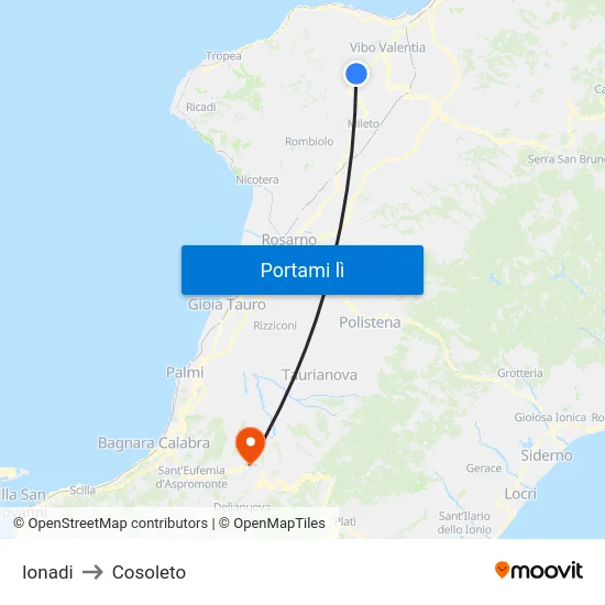 Ionadi to Cosoleto map