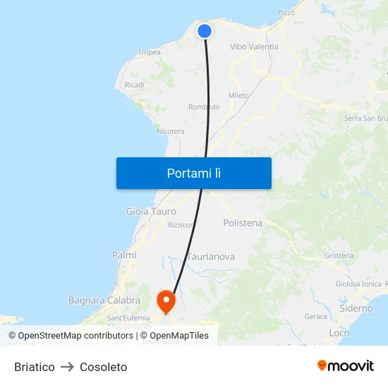 Briatico to Cosoleto map