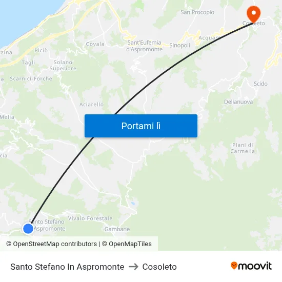 Santo Stefano In Aspromonte to Cosoleto map