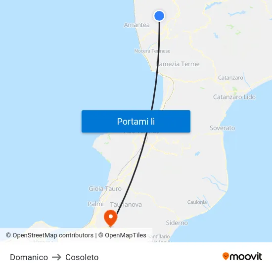 Domanico to Cosoleto map