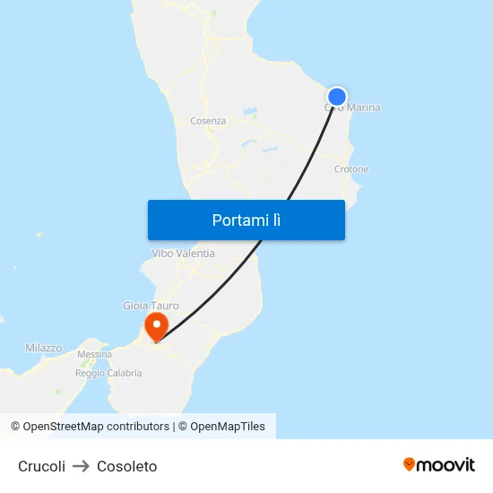 Crucoli to Cosoleto map