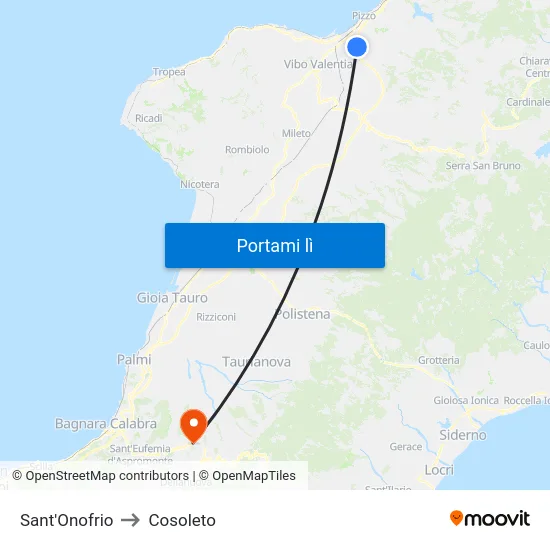 Sant'Onofrio to Cosoleto map