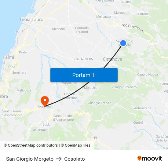 San Giorgio Morgeto to Cosoleto map