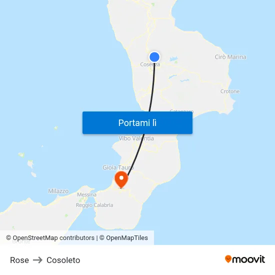 Rose to Cosoleto map