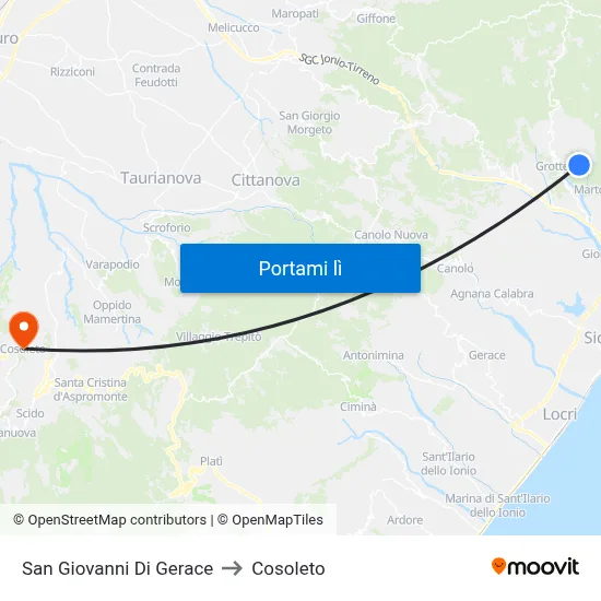 San Giovanni Di Gerace to Cosoleto map