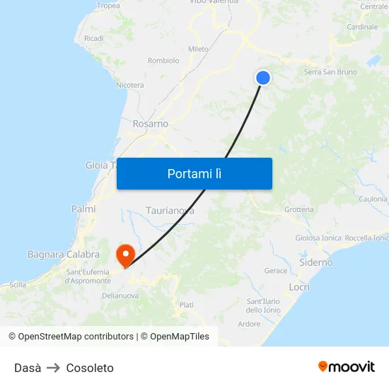 Dasà to Cosoleto map