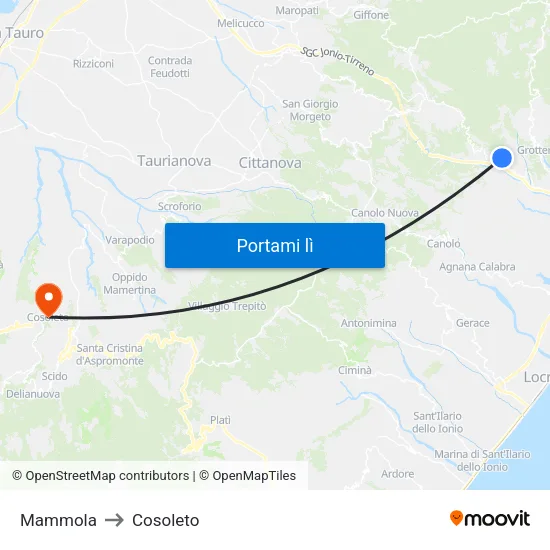 Mammola to Cosoleto map