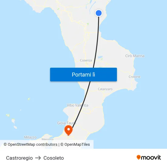 Castroregio to Cosoleto map