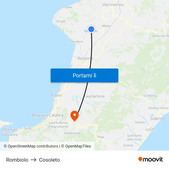 Rombiolo to Cosoleto map