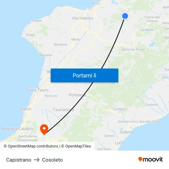 Capistrano to Cosoleto map