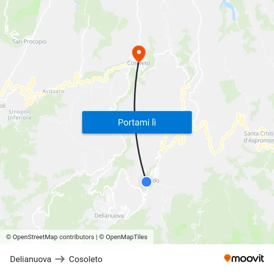 Delianuova to Cosoleto map