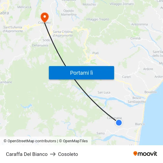 Caraffa Del Bianco to Cosoleto map