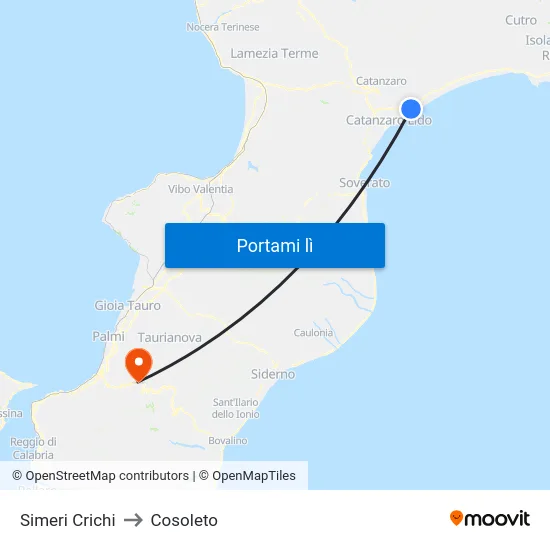 Simeri Crichi to Cosoleto map