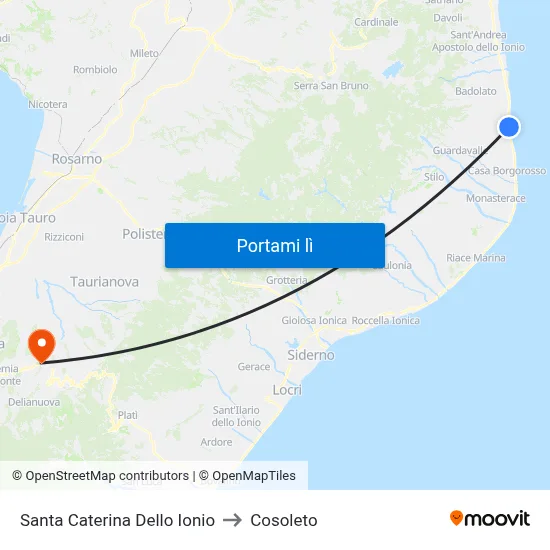Santa Caterina Dello Ionio to Cosoleto map
