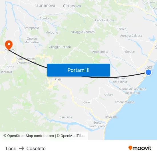 Locri to Cosoleto map