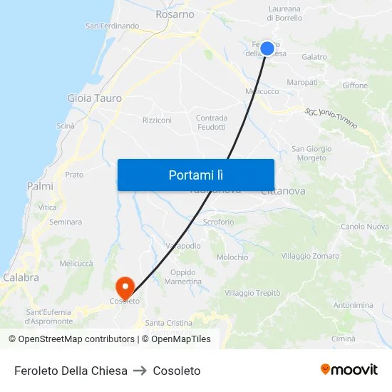Feroleto Della Chiesa to Cosoleto map