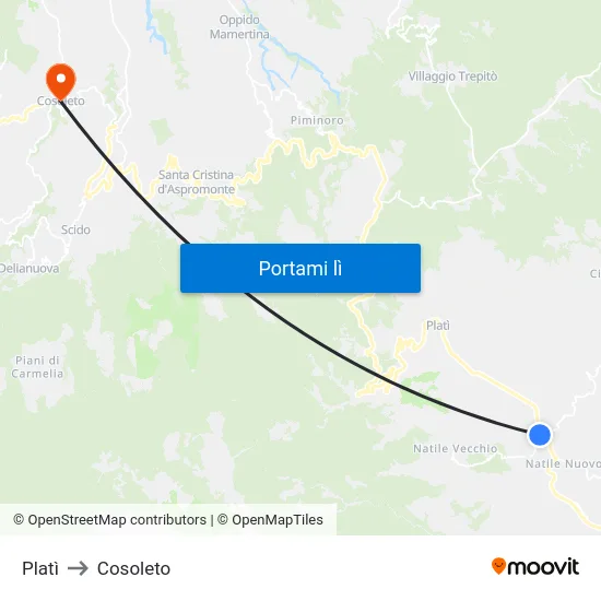 Platì to Cosoleto map