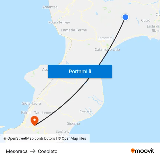 Mesoraca to Cosoleto map