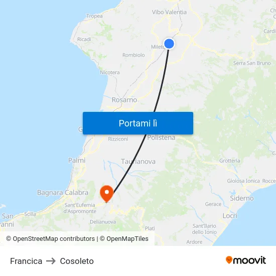 Francica to Cosoleto map