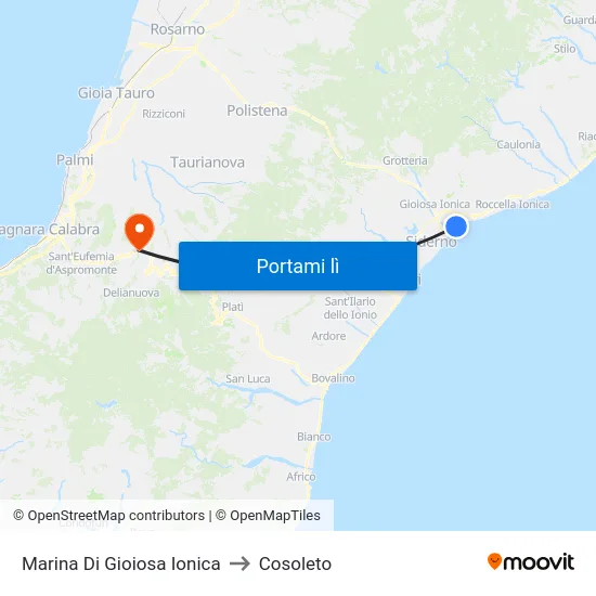 Marina Di Gioiosa Ionica to Cosoleto map