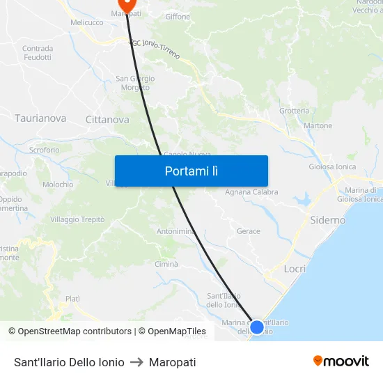Sant'Ilario Dello Ionio to Maropati map