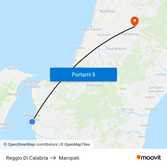 Reggio Di Calabria to Maropati map