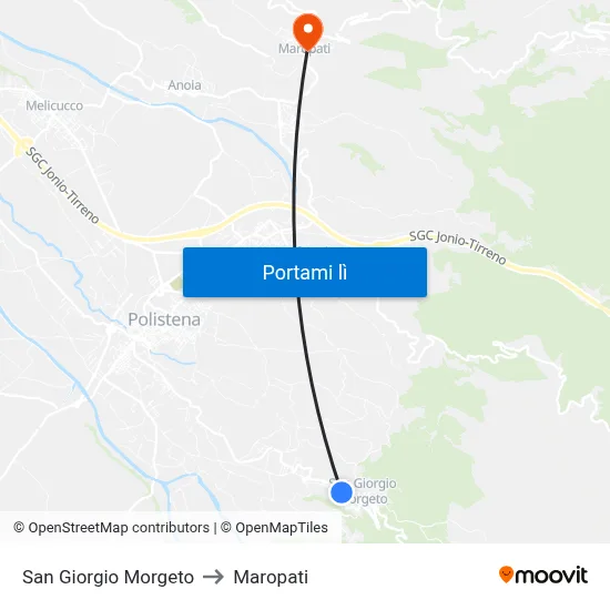 San Giorgio Morgeto to Maropati map