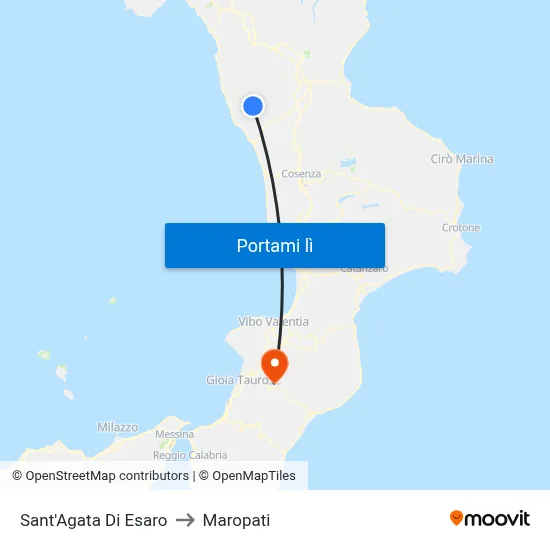 Sant'Agata Di Esaro to Maropati map