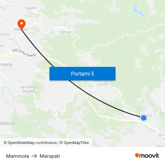 Mammola to Maropati map