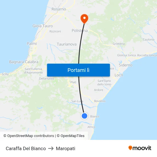 Caraffa Del Bianco to Maropati map