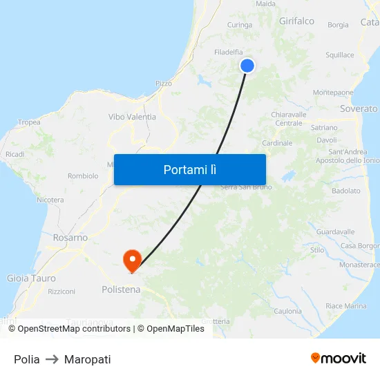 Polia to Maropati map