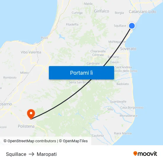 Squillace to Maropati map