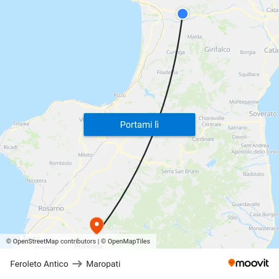 Feroleto Antico to Maropati map