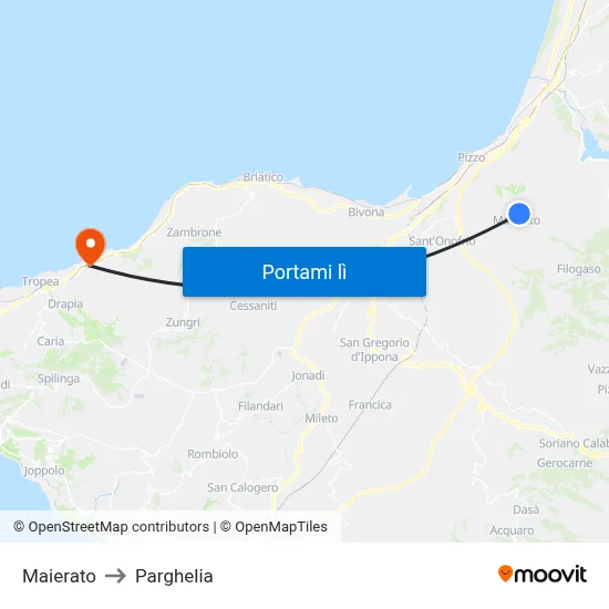 Maierato to Parghelia map