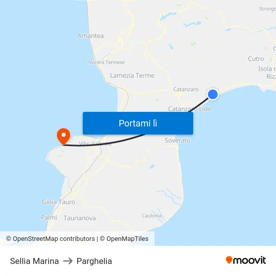 Sellia Marina to Parghelia map