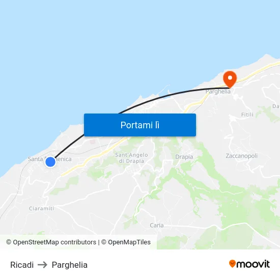 Ricadi to Parghelia map