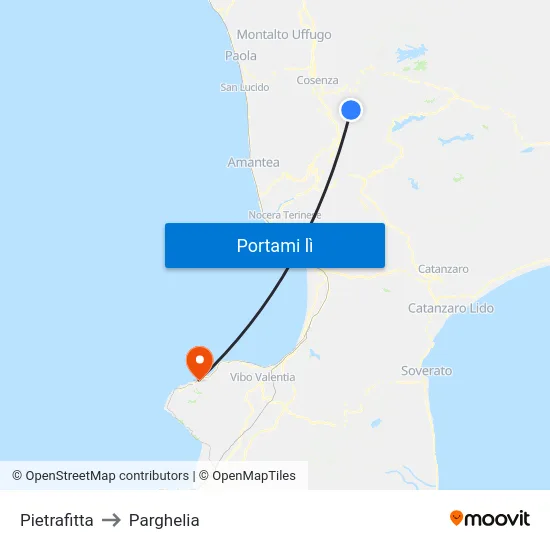 Pietrafitta to Parghelia map