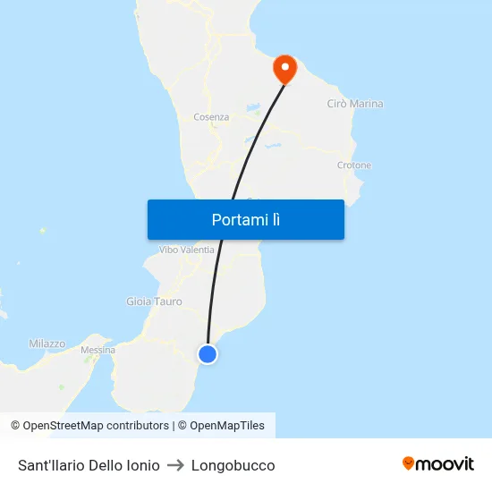 Sant'Ilario Dello Ionio to Longobucco map