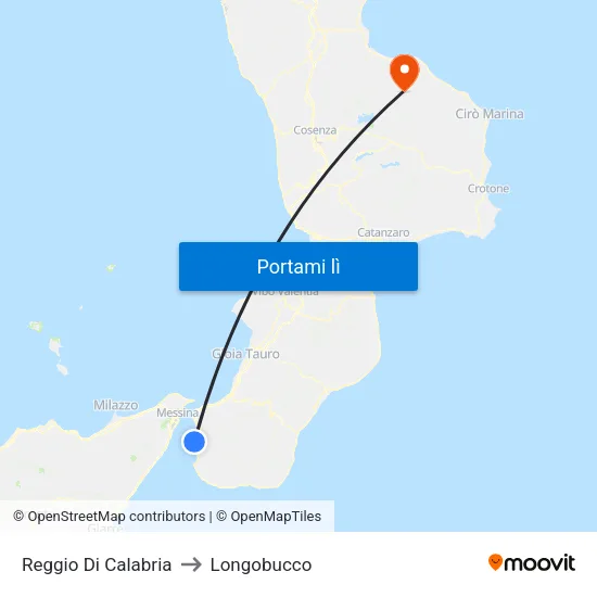 Reggio Di Calabria to Longobucco map