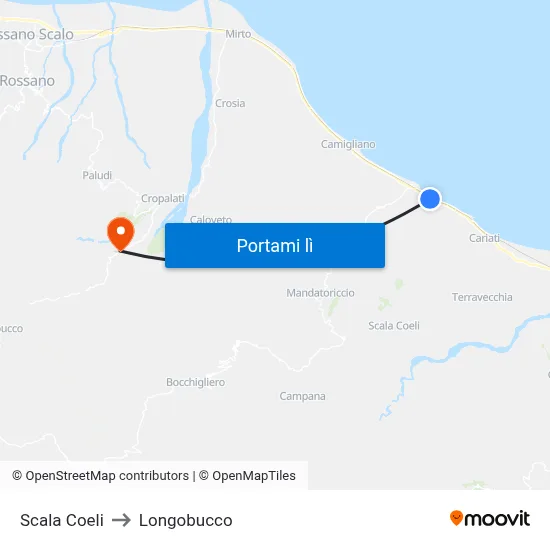 Scala Coeli to Longobucco map