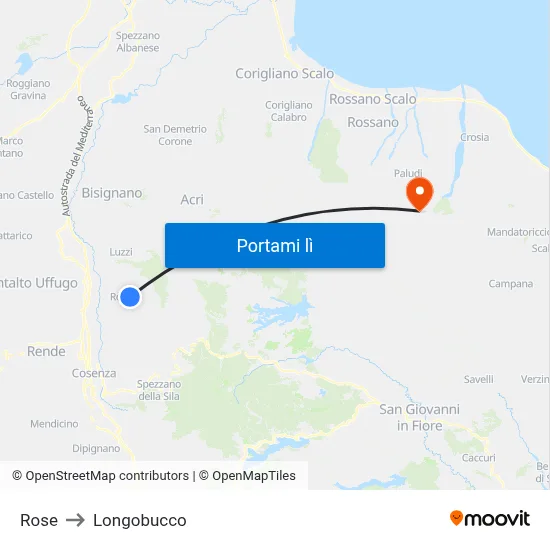 Rose to Longobucco map