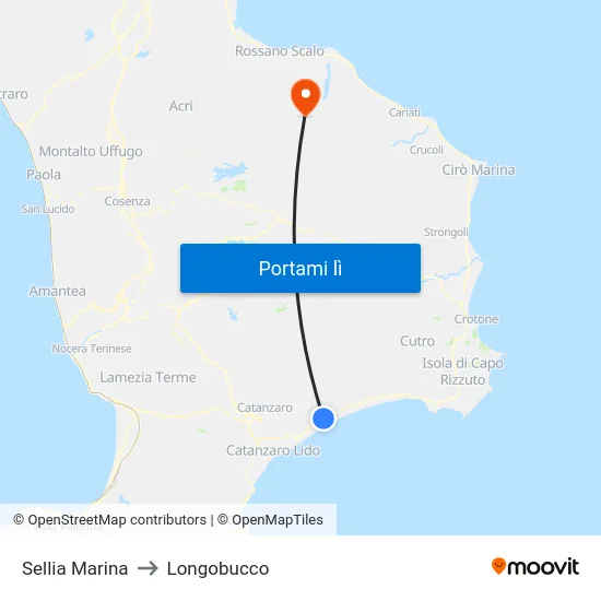 Sellia Marina to Longobucco map