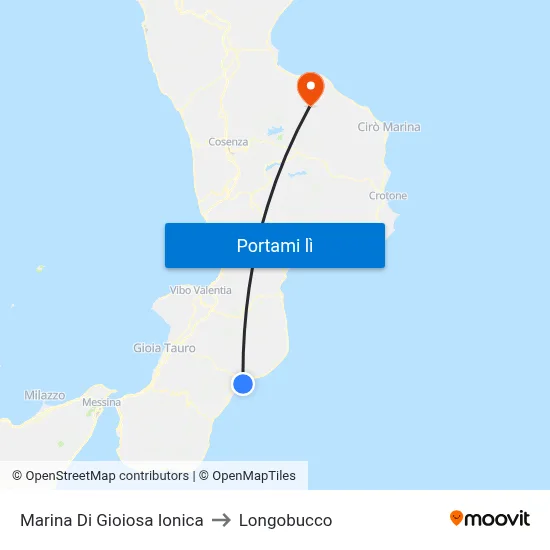 Marina Di Gioiosa Ionica to Longobucco map