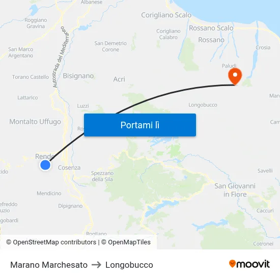 Marano Marchesato to Longobucco map