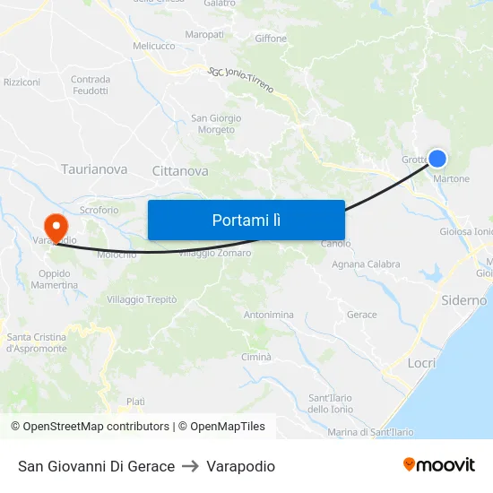 San Giovanni Di Gerace to Varapodio map