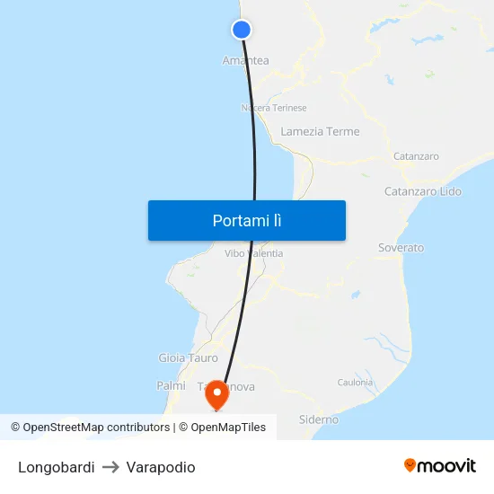 Longobardi to Varapodio map