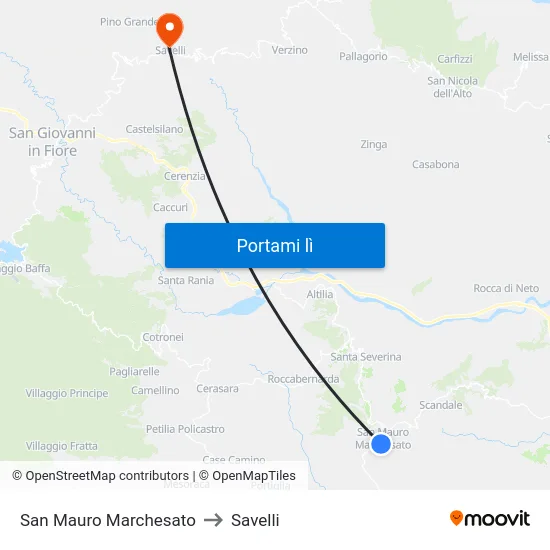 San Mauro Marchesato to Savelli map