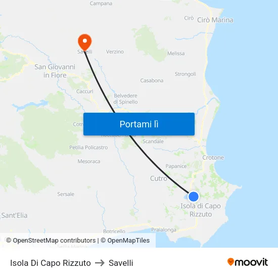 Isola Di Capo Rizzuto to Savelli map
